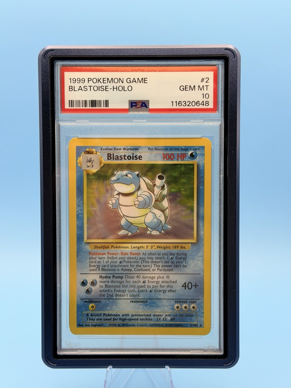 1999 Pokemon PSA 10 Blastoise Holo Base Set Unlimited Gem Mint 10 #2