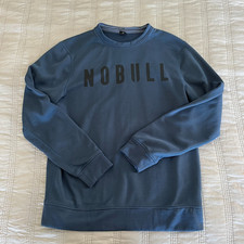 Nobull Womens Size M Blue Pullover Sweatshirt Stretch Warm Crew Neck Sweater