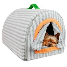 Dog House Indoor for Small Dogs, 2-in-1 Enclosed Dog Bed with Cover Cave  Cu...