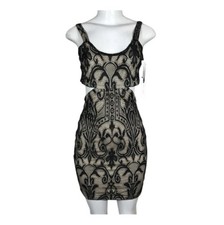 Lovers + Friends Dress Sz M Black Lace Sleeveless NEW Cocktail Party Clubwear