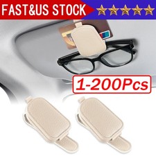 Magnetic Leather Sunglasses Holder For Car Sun Visor Eyeglass Hanger Clip Lot