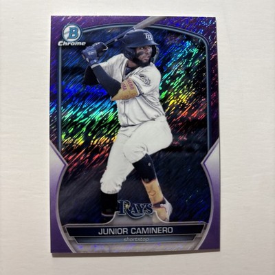 2023 Bowman Chrome Junior Caminero #BCP-162 Purple Shimmer Rookie #30/250