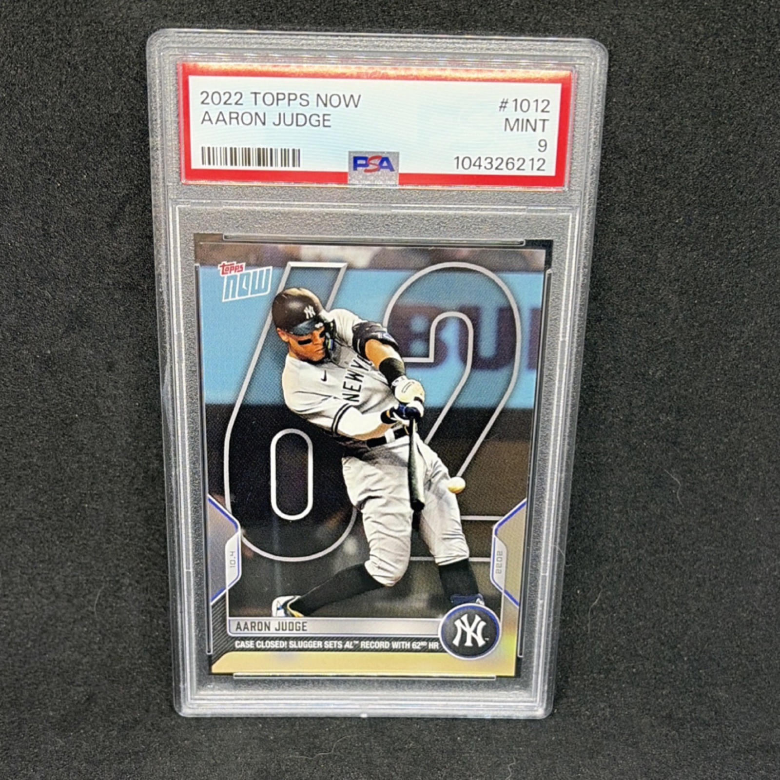 Topps Now Aaron Judge #1012 PSA 9 New York Yankees 91685 Baseball Card 2022