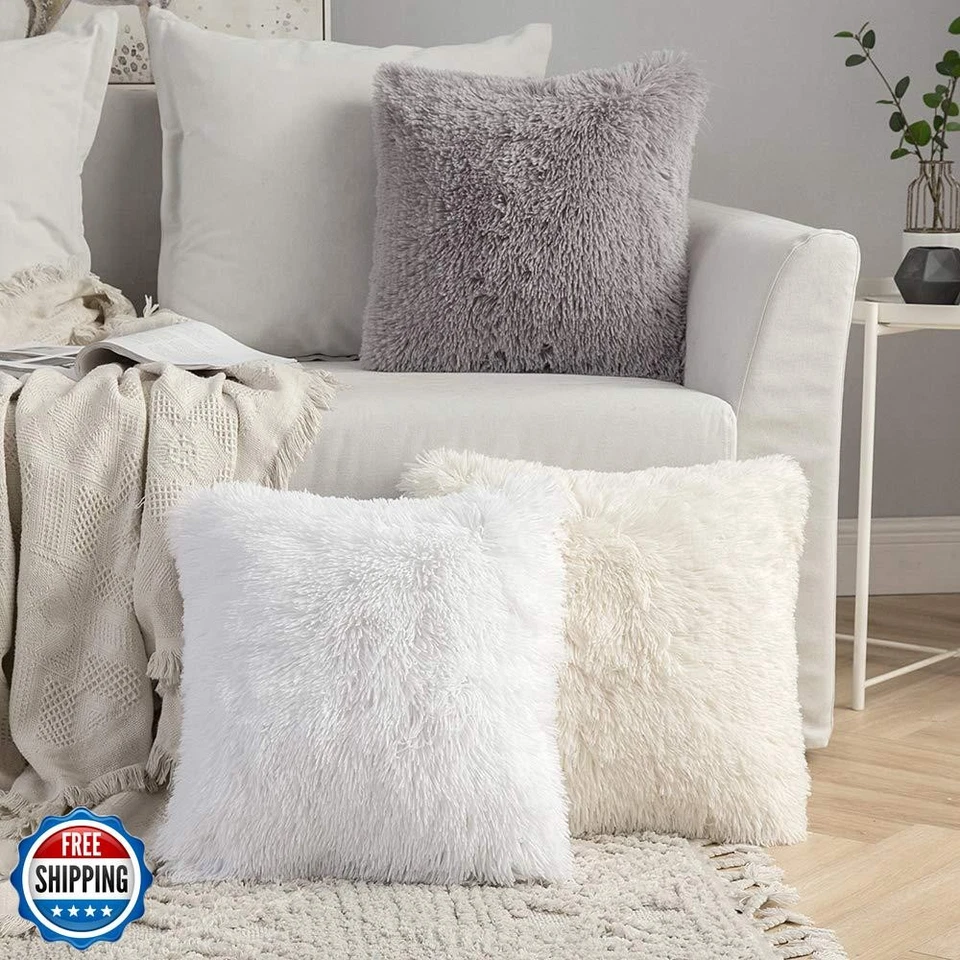 MIULEE Pack de 2 fundas de almohada de lujo de piel sintética invierno Foto 2 de 4