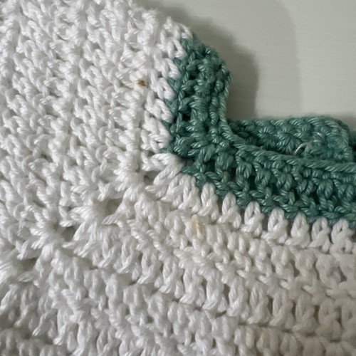 Handmade Crochet Baby Or Doll Dress Green White Size Measurement In Description - Picture 7 of 11