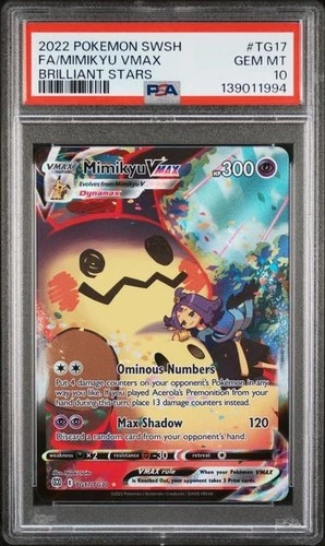 PSA 10 MIMIKYU VMAX TG17 BRILLIANT STARS SWORD & SHIELD POKEMON GEM MINT