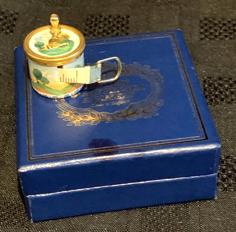 Bilston and Battersea Enamel Countryside Scene Tape Measure Discontinued - Image 2 of 4