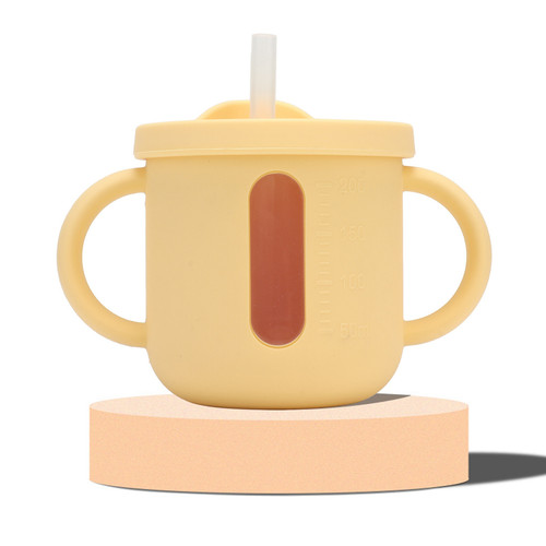 (Gelb) Silikon Schnabeltassen Doppelgriffe Leicht Kleinkind Training Tasse - Bild 1 von 24