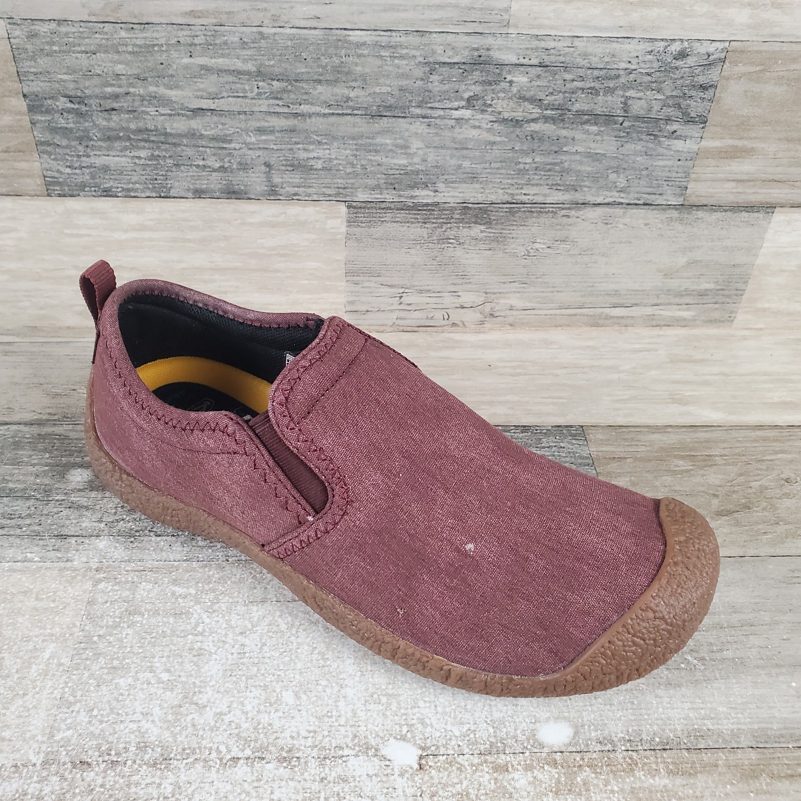 Scarpe comode da donna KEEN Howser taglia 10 tela Andorra marrone slip on punta tonda