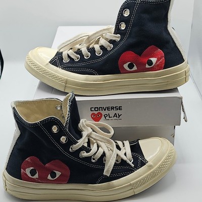 Comme des Garcons Play X Converse Chuck Taylor All Star High Mens Size 7 Black
