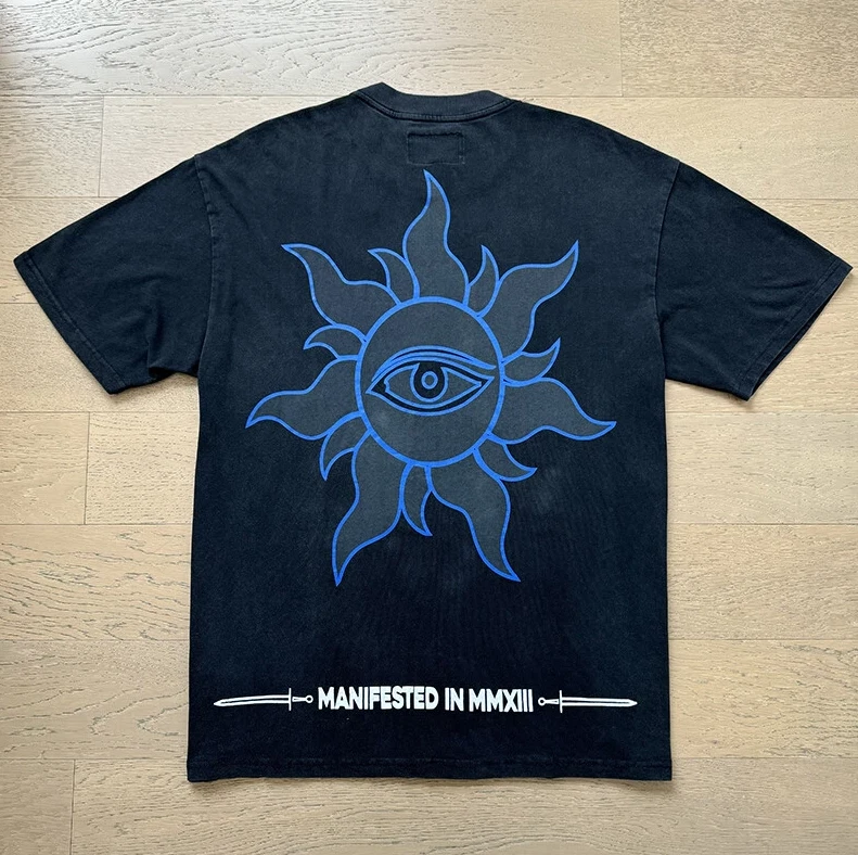 NUEVO Para Hombres Godspeed Urbano Estampado OVNI Camiseta Lavada Manga Corta Camiseta Talla S-XL Foto 2 de 4