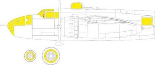Eduard EX926 1/48 Mask B-25J Glazed Nose TFace Canopy mask Set for HKM