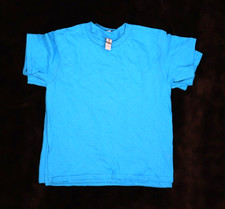 Gildan Heavy Cotton Youth Small Blue Kids Tee Blank T-Shirts Lot of 3