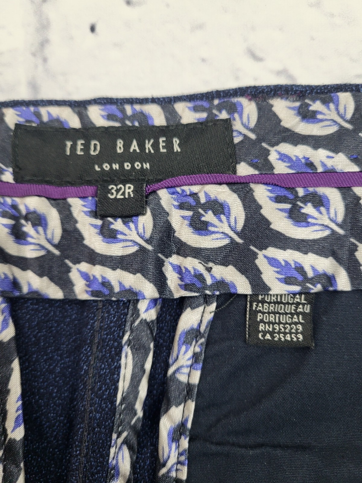 Ted Baker Pants Navy Blue Solid Flat Front Polyes… - image 9