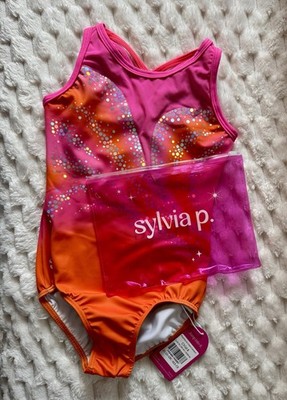 Sylvia P Girls' Gymnastics Sleeveless Leotard Child 8 Pink ( Peaches and Cream) 