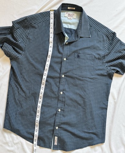 Penguin Herren Kurzarm Hemd mit Knopfleiste blau, Classic Fit Größe L - Bild 5 von 5