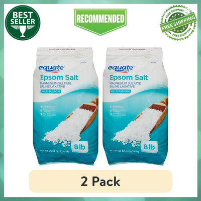 Equate Epsom Salt, Magnesium Sulfate, 128 oz (8lb), Unscented - ( PACK OF 2 )