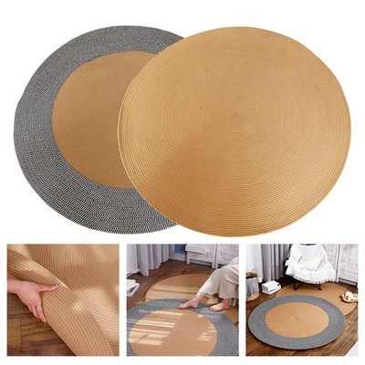 Fußmatte rund 45 cm natur für Jutegewebe für Wohnzimmer oder Eingang