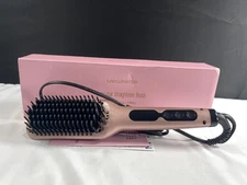 Megawise KL1025 Pink Corded Electric Hair Straightener Brush With User Manual