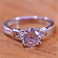 Size 9.5, vintage Sterling 925 silver anniversary engagement ring with cz