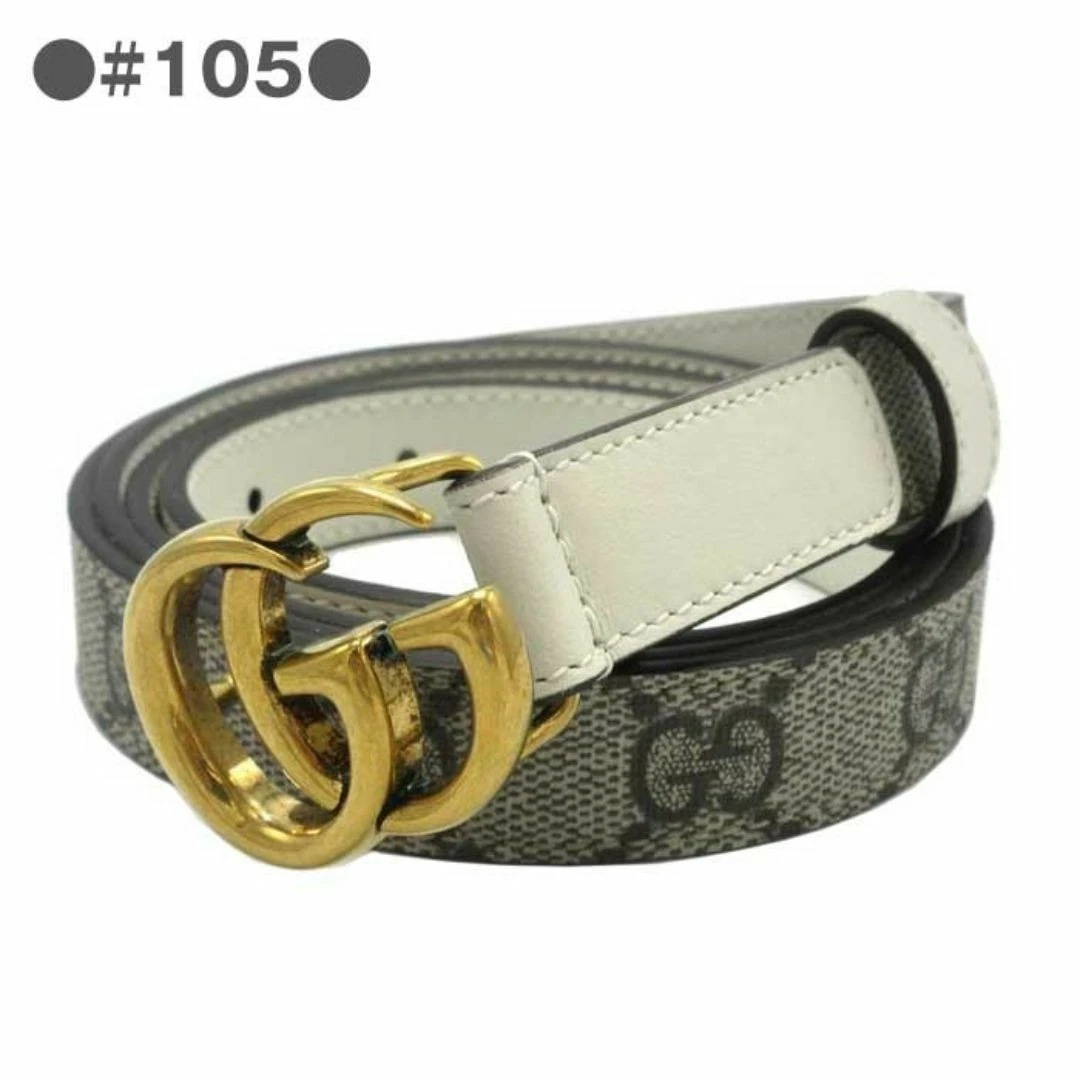 [Neuf] Gucci 409417 92TLC 9761 beige x blanc ceinture vêtement GUCCI GG Marmont Doub