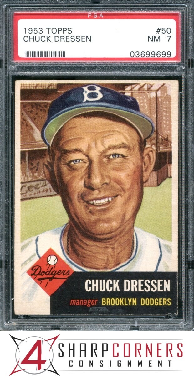 1953 TOPPS #50 CHUCK DRESSEN DODGERS PSA 7