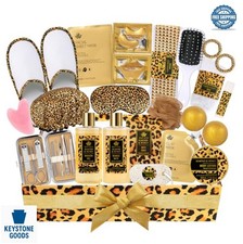 33 Pcs Bath and Body Gift Basket Set for Women Spa Skin Care Kit Leopard XXL