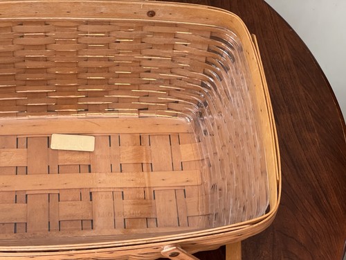 Vintage 1999 Longaberger Picnic Basket VERY LARGE 20 Inches W/ Lid & Liner VTG - Picture 20 of 24