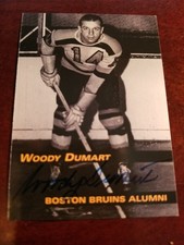 1998 Boston Bruins Alumni Hockey Card Woody Dumart Signed #14