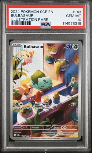 2024 POKEMON SCR EN-STELLAR CROWN ILLUSTRATION RARE #143 BULBASAUR PSA 10
