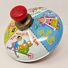 Vintage 1960s J. Chein Tin Litho Spinning Top Nursery Rhyme Theme USA Works