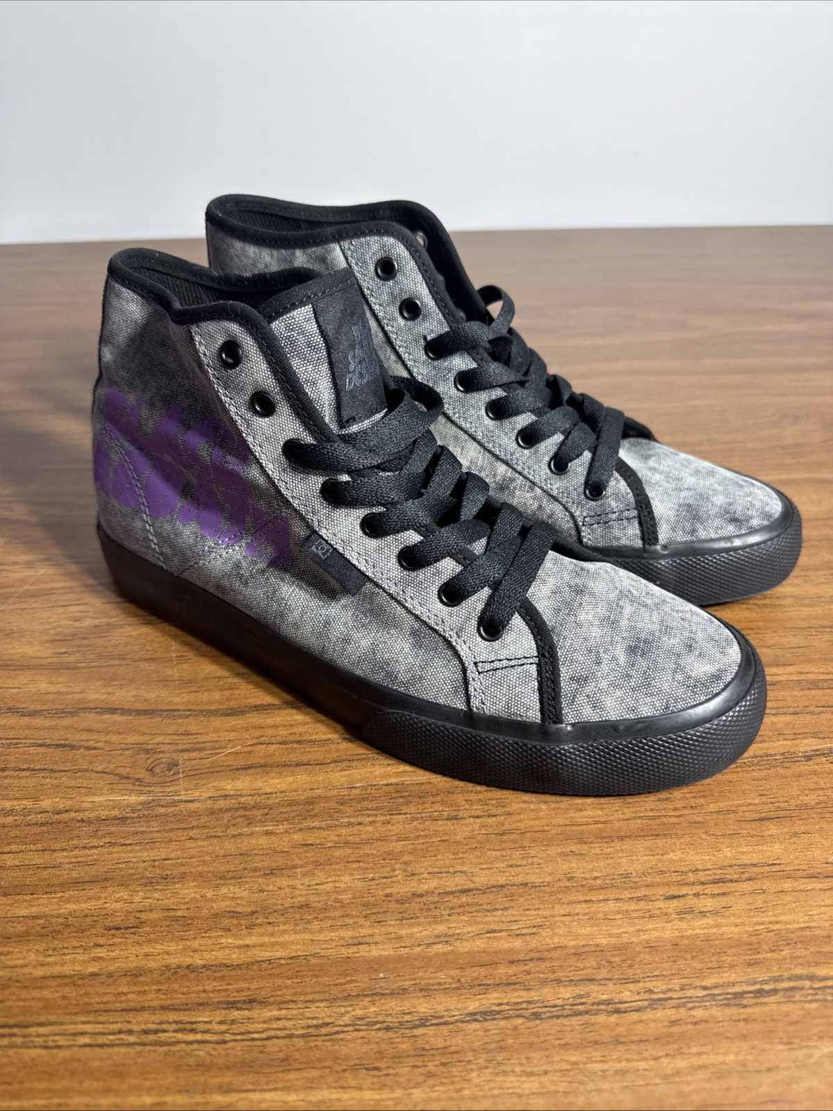 DC Black Sabbath Manual HI Top Sneakers Unisex Gray Canvas Skate Shoes