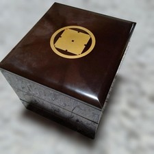Jubako Bento Box Japanese Antique lacquer box with golden crest