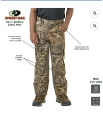 Mossy Oak Boys XL Regular Camo Pants Brown/Green Cotton Hunting