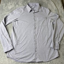 Lululemon Commission Long Sleeve Shirt Men's Medium Blue Pocket Button Up