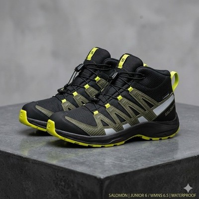 Salomon XA Pro V8 Mid CSWP Waterproof Hiking Boots Youth 6 / Womens 6.5 Green