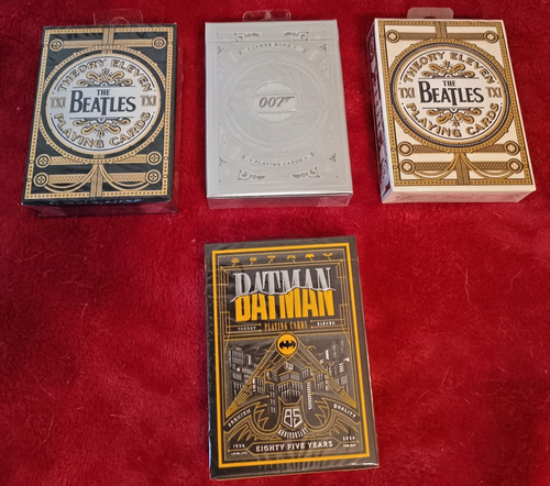 Theory11 (SEALED) 4-Card Mixed Lot_Batman_Beatles Blk/Wht & 007 James Bond