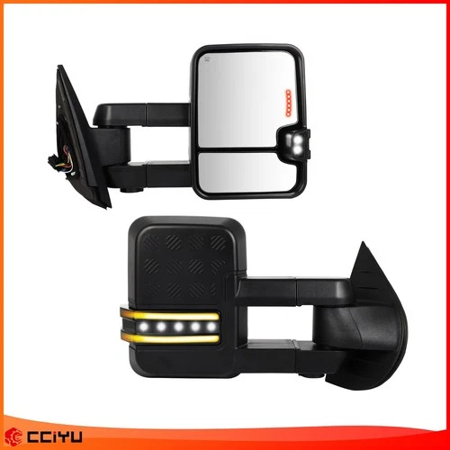 Power Heated Signal Light Tow Mirrors for 2007-2013 Chevy Silverado GMC Sierra