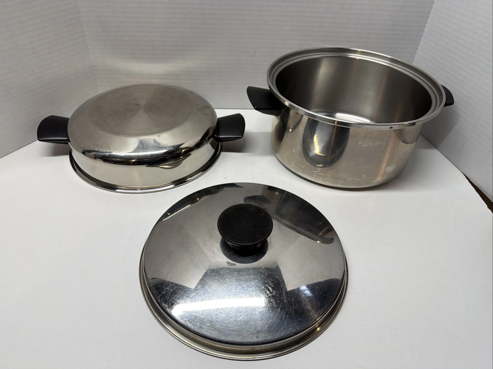 SEAL-O-MATIC 6 Quart Dutch Oven With Regular And Dome Lids 3 Ply 18-8 SS USA