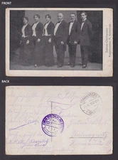 Vintage postcard Germany Music Salon Orchestra Fieldpost