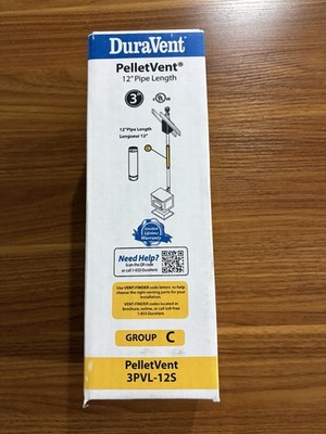 DuraVent PelletVent 3PVL-12S  Chimney Pipe, 3'' x 12'', Silver, Stove/Chimney
