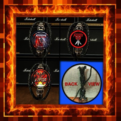 ACCEPT ROCK BAND  STALINGRAD THREE PUNK LEATHER BRACELETS  