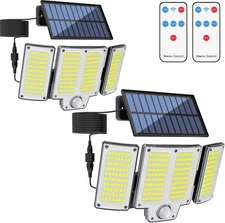 2* 9900000lm  Solar Street Lights Security Flood Lamp Motion Sensor Outdoor Wall