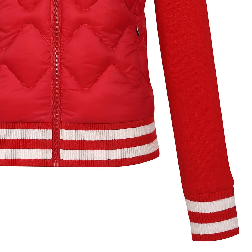 Cárdigan tejido con cremallera acolchado de plumón de ganso genuino PING para mujer  Foto 4 de 4