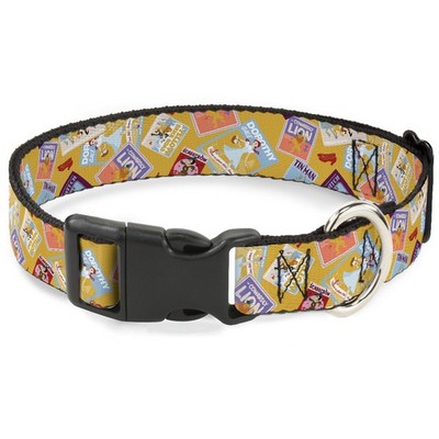 Plastic Clip Collar The Wizard of Oz Characters Scenes and Icons Collage Yellow 