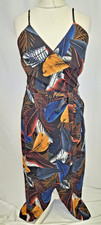 Girl In Mind Floral Wrap Maxi Dress Multicolour Spaghetti Strap Size UK14 L3768