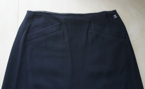 Auth Chanel 00A Black Wool Chain Skirt Size 38 - Picture 5 of 10