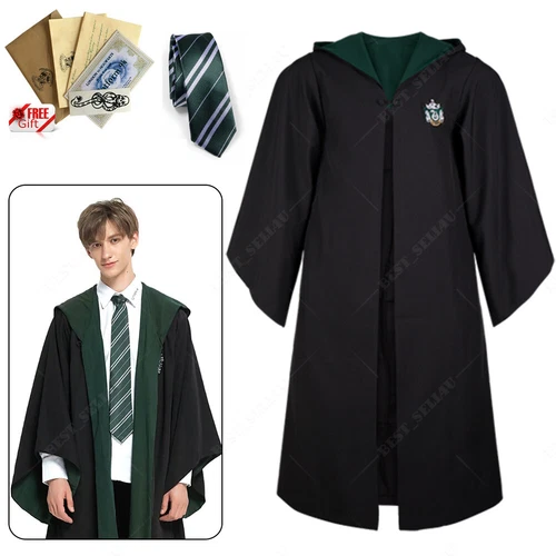 Harry Potter Gryffindor Ravenclaw Slytherin Hufflepuff Robe Cloak Tie Costume ++ - Picture 8 of 20