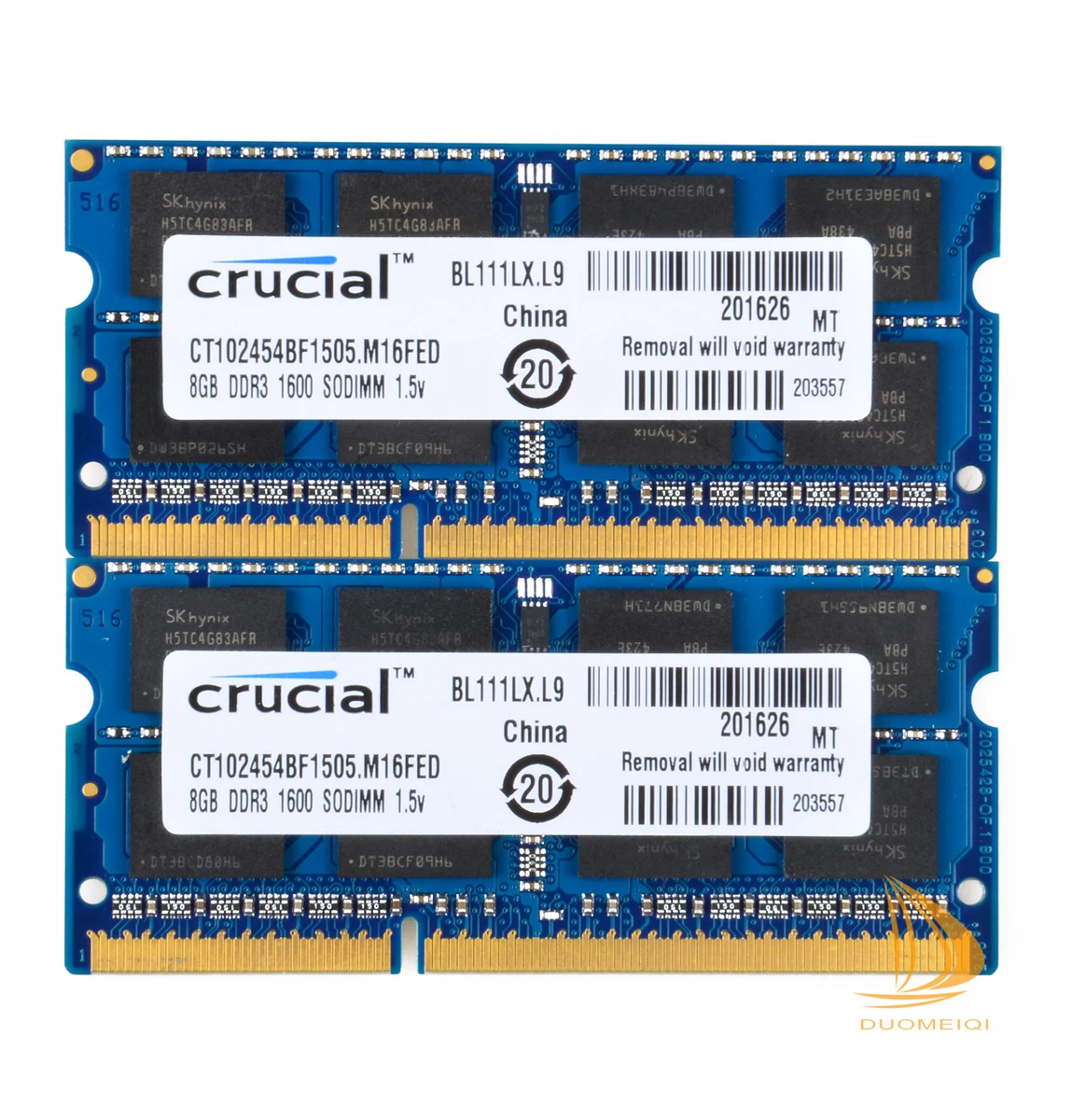 Lot De 2 Mixed Brand 8 Go PC3L-12800 (DDR3-1600) 2Rx8