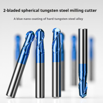 1pc 65 Degree Tungsten Steel R Ball Nose Cutter, Hard Alloy CNC Cutting End Mill